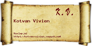 Kotvan Vivien névjegykártya
